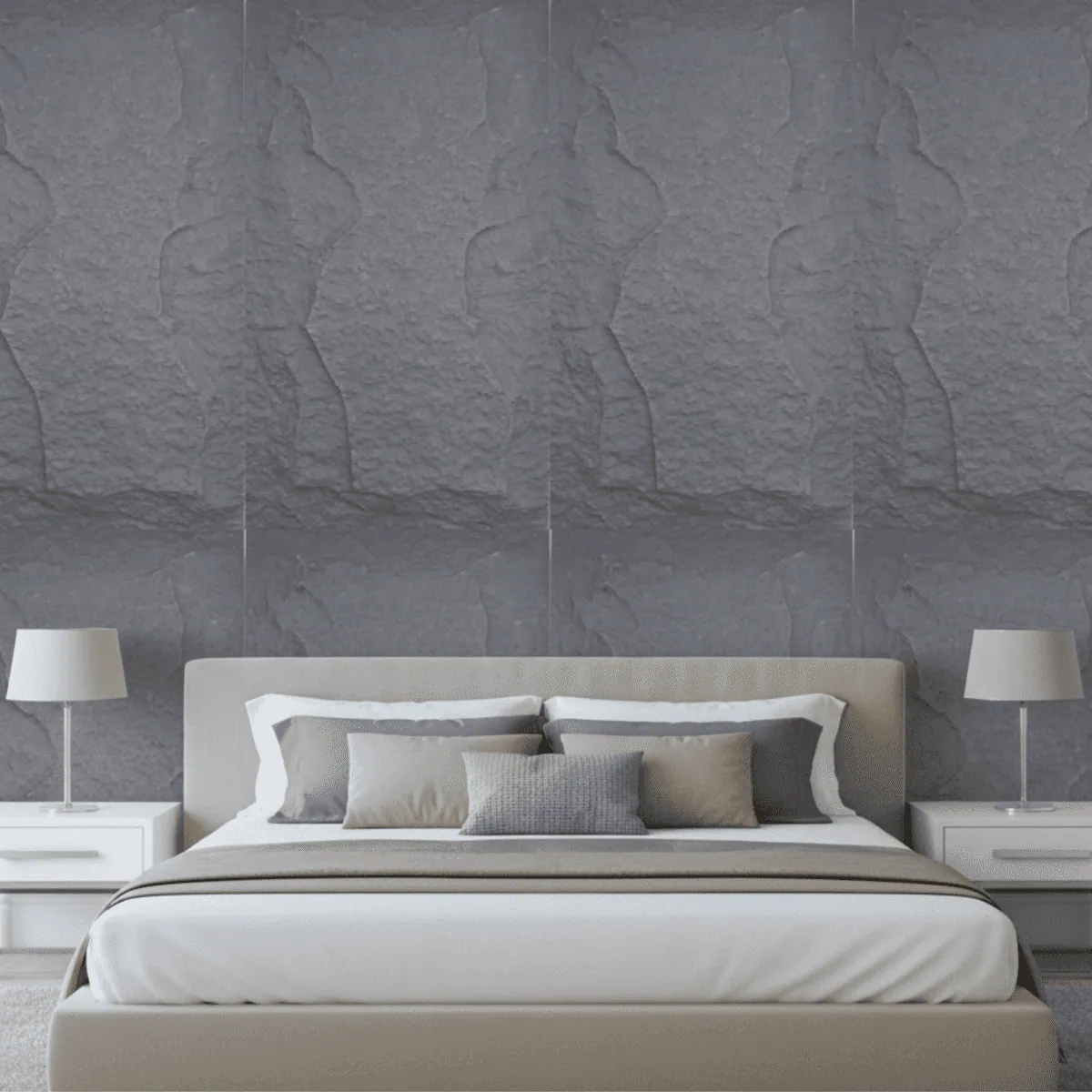 Novel Decorare PU Stone Panel Rock Dark Grey | 3D Wall Cladding | Interior & Exterior Home Decor | 4ft × 2ft Panels | 70mm | Lightweight, Waterproof & Easy Install