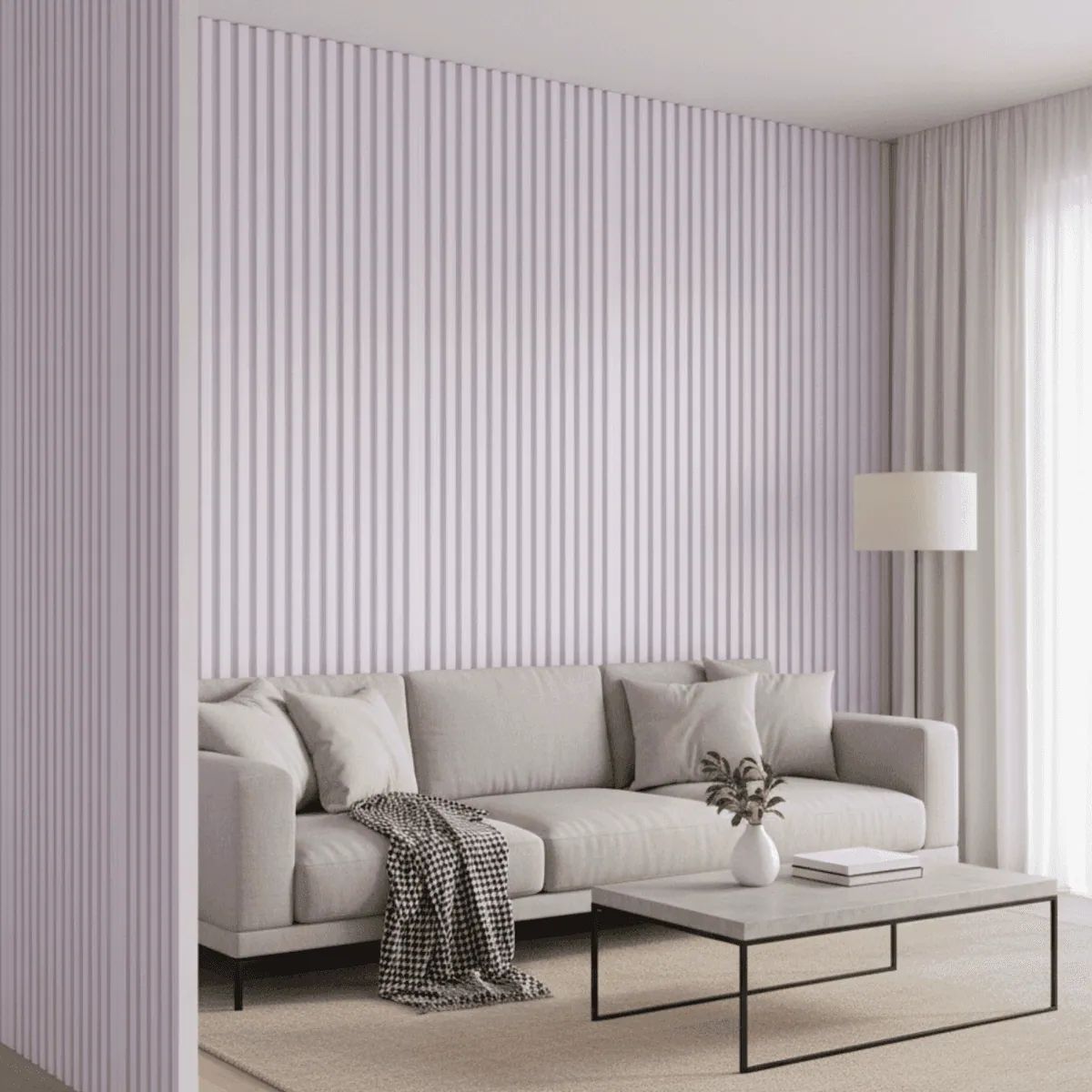 Novel Decorare Indoor WPC 2cm Wall Panel Wall Panel – Matte White Wood | 10 Ft × 6 CM | 20mm | Waterproof, Scratch-Resistant, Easy-Clean