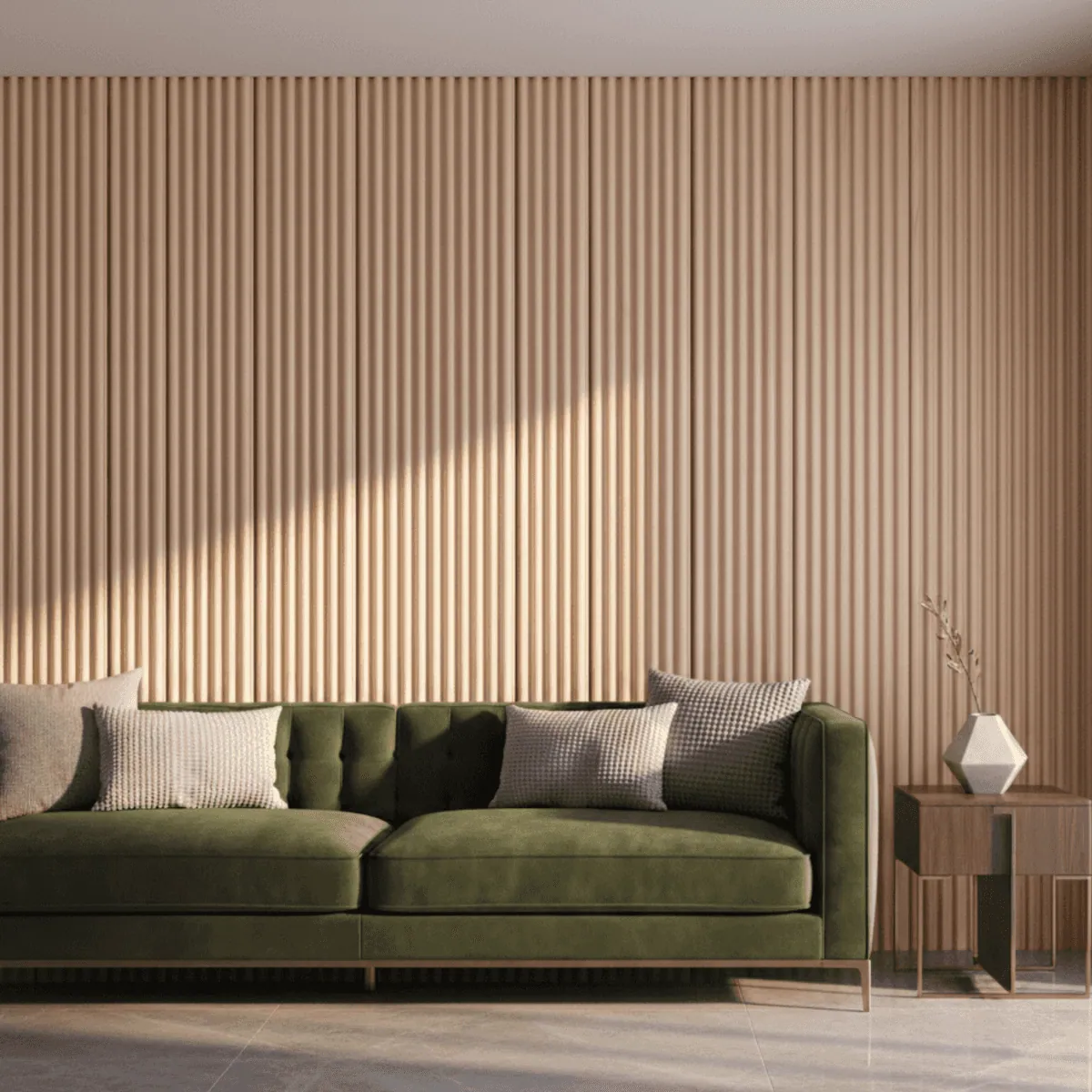 Novel Decorare Indoor WPC 7W Wall Panel 7 Waves Wall Panel – Autumn Wood | 10 Ft × 6 CM | 10mm | Waterproof, Scratch-Resistant, Easy-Clean