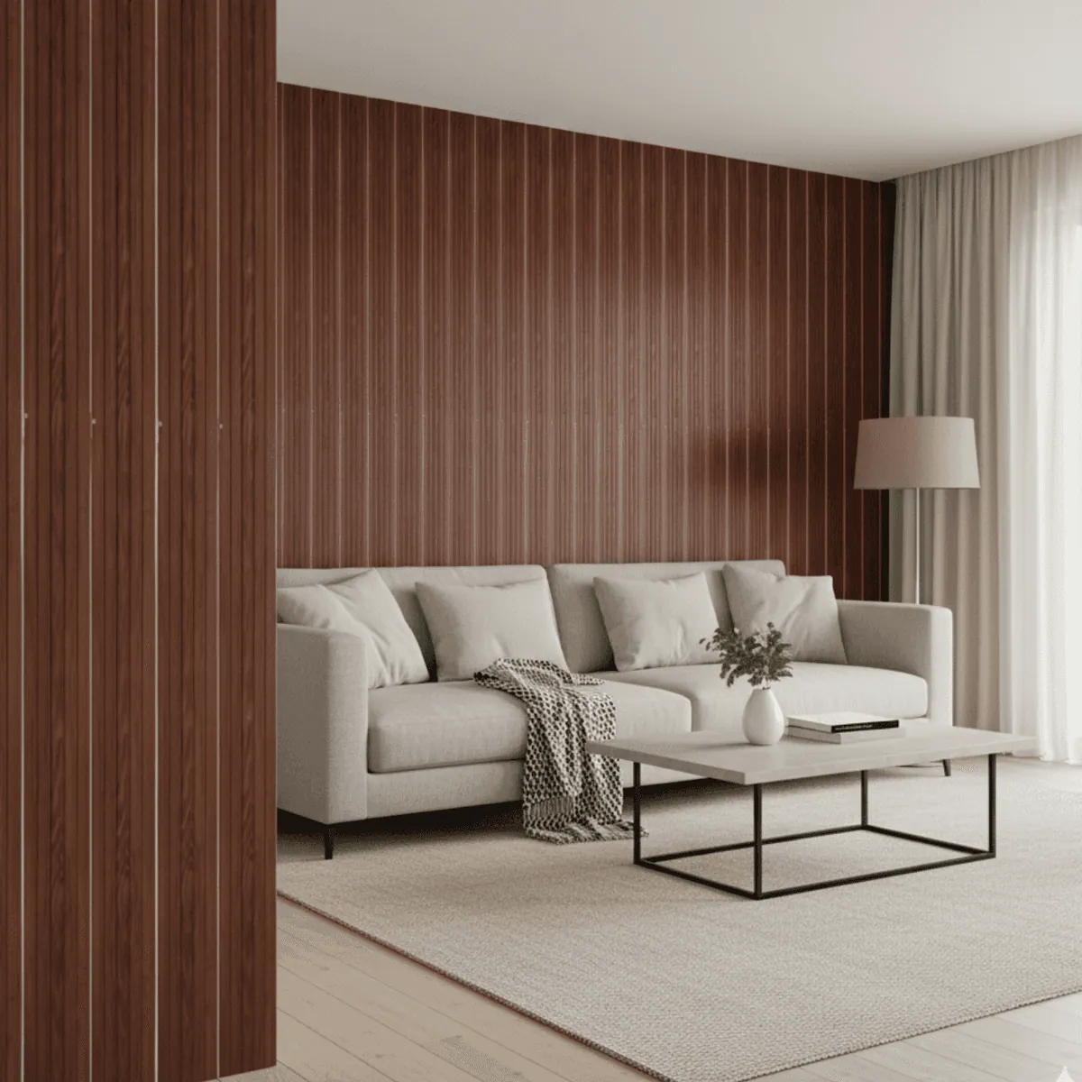 Novel Decorare Indoor WPC Single Rectangle Box Wall Panel – Pine Wood | 10 Ft × 6 CM | 20mm | Waterproof, Scratch-Resistant, Easy-Clean
