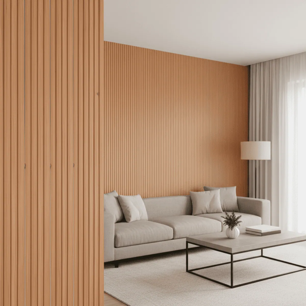 Novel Decorare Indoor WPC Single Rectangle Box Wall Panel – Straight Grain Teak | 10 Ft × 6 CM | 20mm | Waterproof, Scratch-Resistant, Easy-Clean